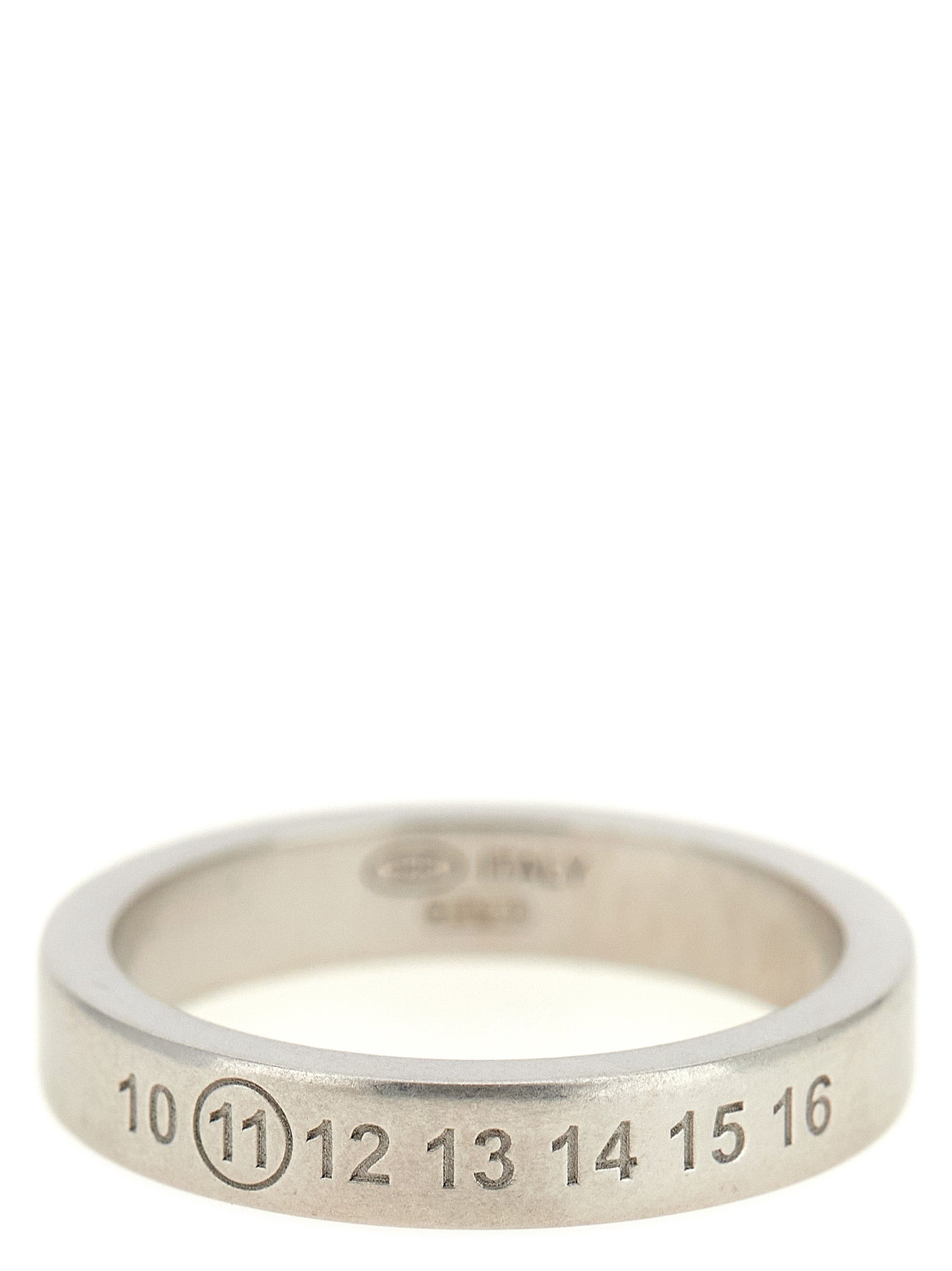 Ring by Maison Margiela for men in calfskin leather silver features a timeless design, elegantly showcasing the refined craftsmanship of the timeless Men's Silver Ring for a truly timeless aesthetic.