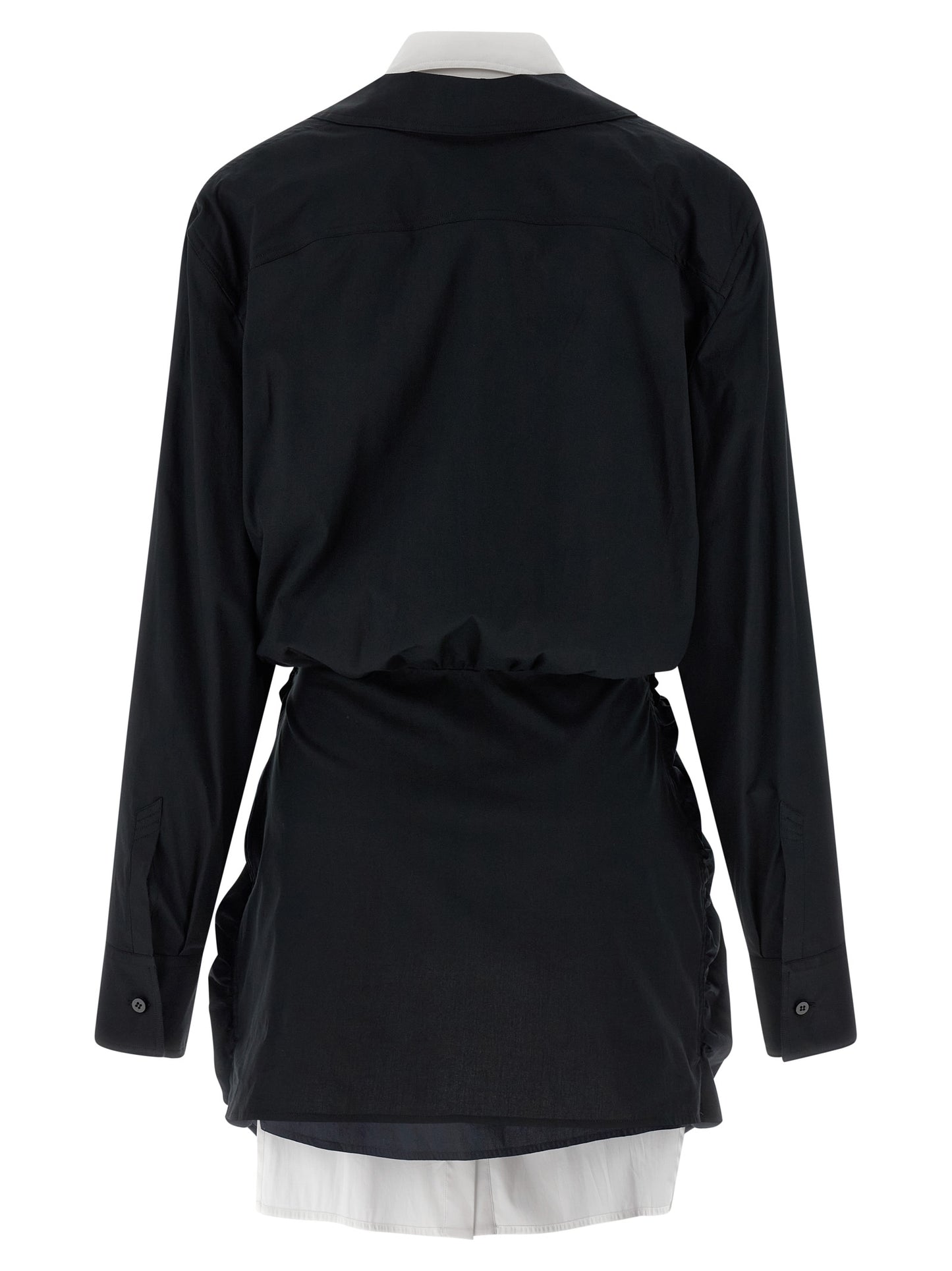 Dress by The Attico for women in stretch cotton bicolour, black & white features a dramatic silhouette, showcasing an elegant and that flows into a dramatic short mini.