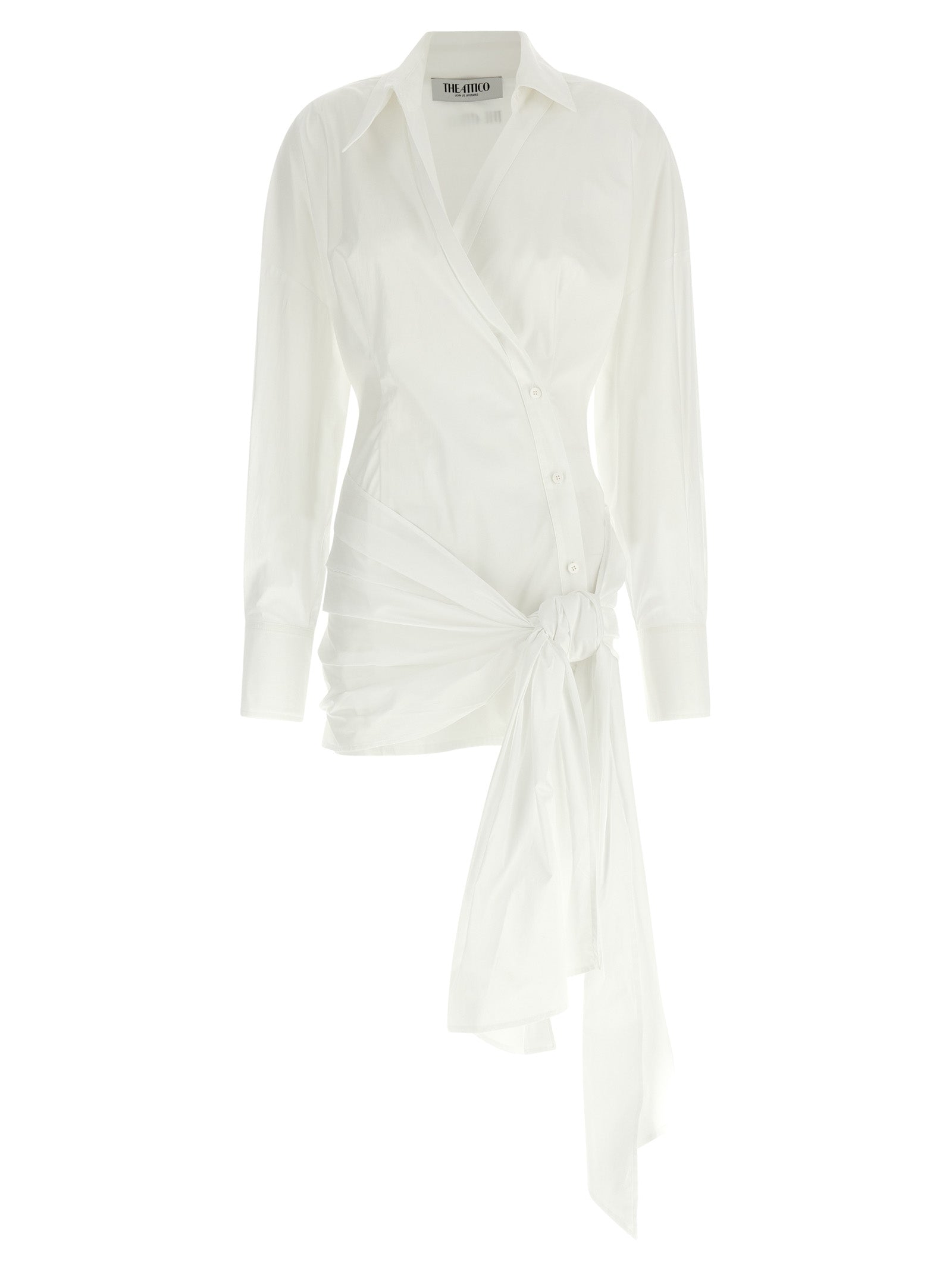Dress by The Attico for women in stretch cotton white features an cute silhouette, detailed with a and that elegantly flows into a cute short mini.