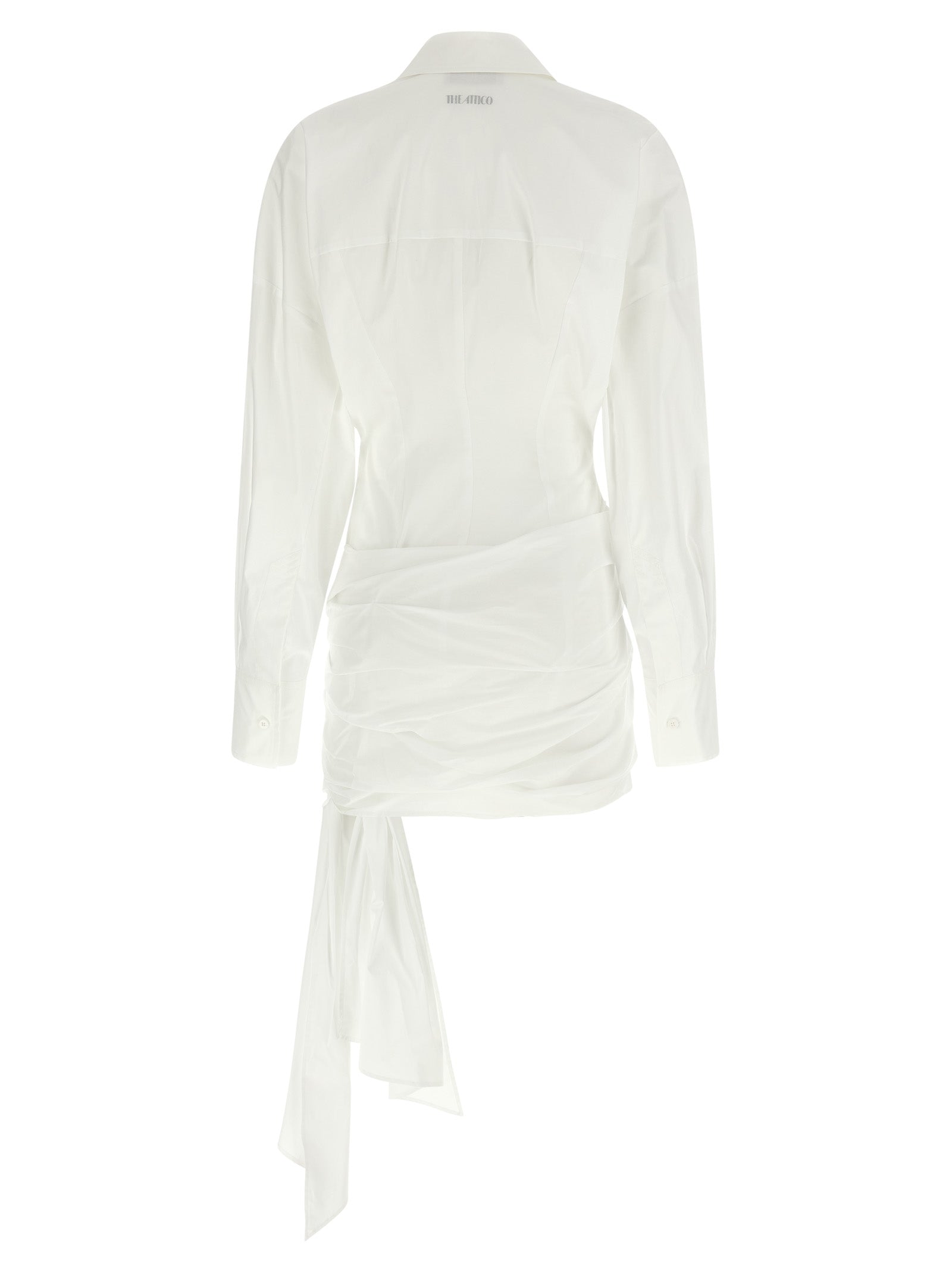 Dress by The Attico for women in stretch cotton white features an magnificent silhouette, artfully detailed with a magnificent and that flows into an magnificent short mini.