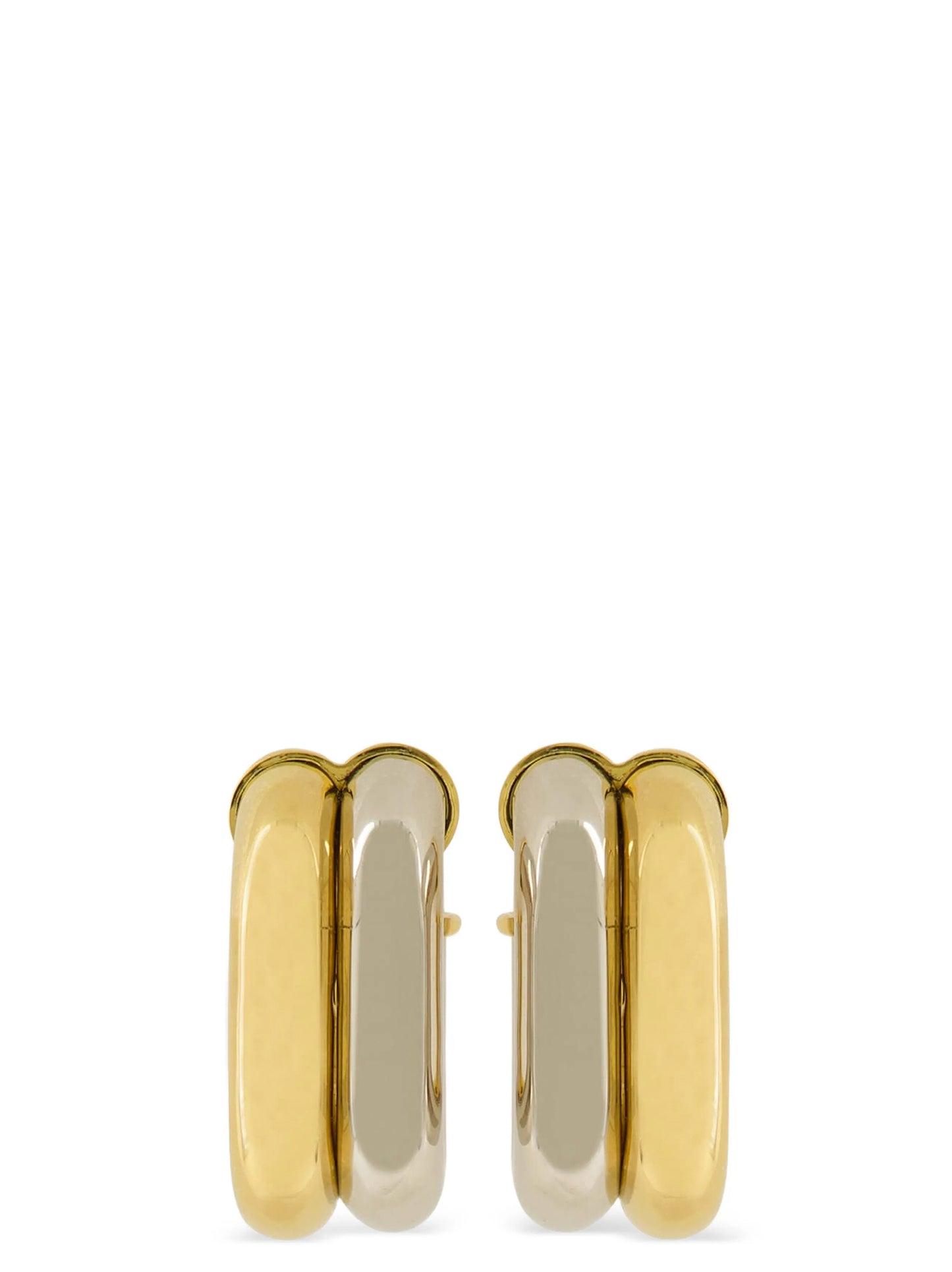 Earrings by Paco Rabanne for women in calfskin leather multicolor showcases a captivating silhouette, featuring an captivating from the Pivot Women's Aluminum Mesh Earrings collection for a captivating finish.
