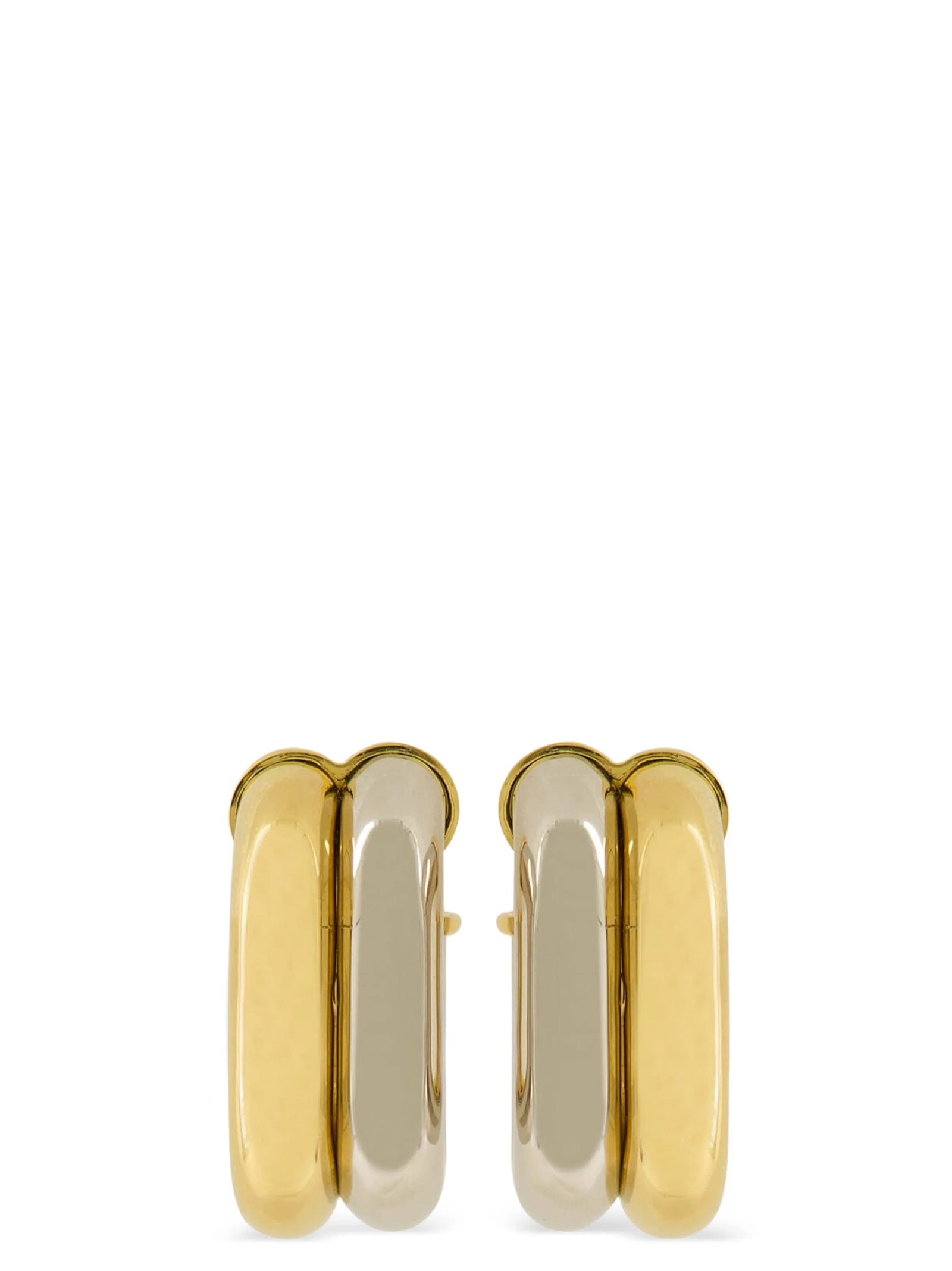 Earrings by Paco Rabanne for women in calfskin leather multicolor showcases a captivating silhouette, featuring an captivating from the Pivot Women's Aluminum Mesh Earrings collection for a captivating finish.