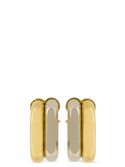 Earrings by Paco Rabanne for women in calfskin leather multicolor showcases a captivating silhouette, featuring an captivating from the Pivot Women's Aluminum Mesh Earrings collection for a captivating finish.