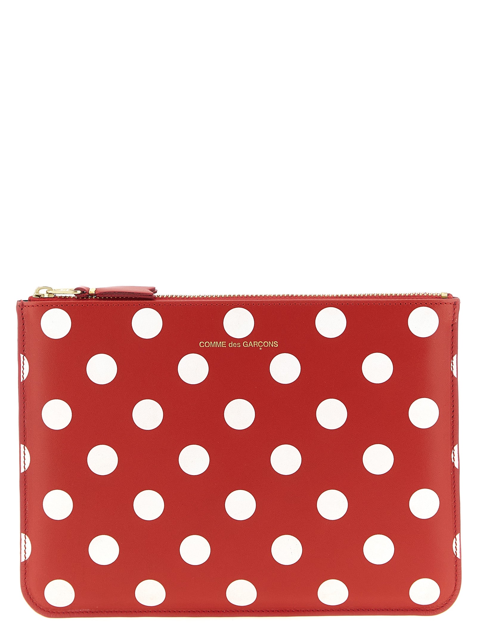 Wallet by Comme Des Garçons for men in calfskin leather multicolor, red & print features a sleek silhouette, showcasing the sleek Calfskin Leather Wallet design with sophisticated for a premium look.
