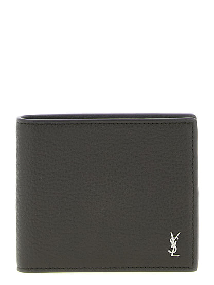 Wallet by Saint Laurent for men in calfskin leather brown showcases a discerning silhouette, artfully capturing the essence of Cassandre Calfskin Leather Wallet with its functional .