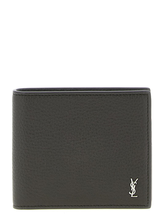 Wallet by Saint Laurent for men in calfskin leather brown showcases a discerning silhouette, artfully capturing the essence of Cassandre Calfskin Leather Wallet with its functional .