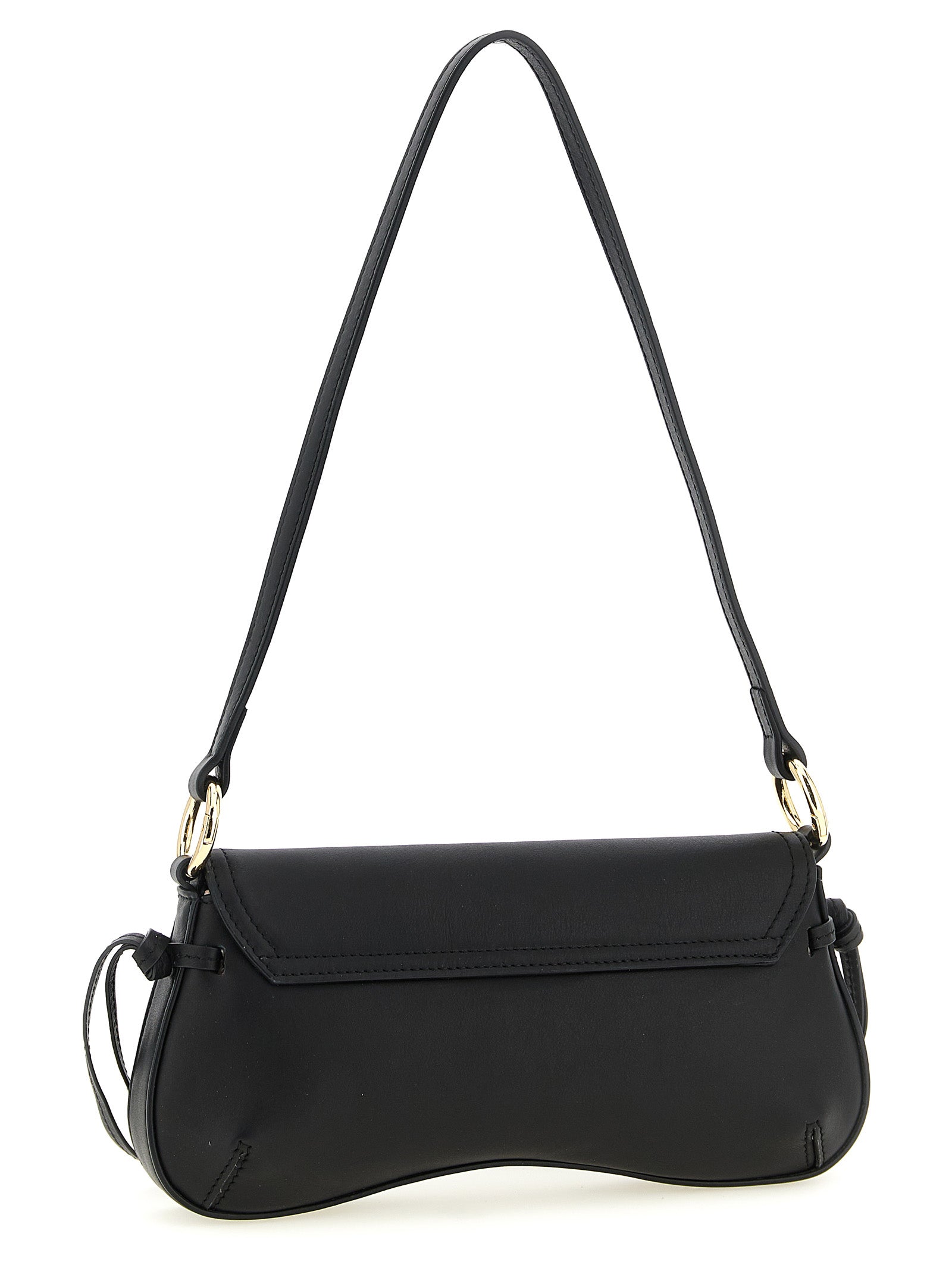 Shoulder Flap Bag by Twinset for women in calf leather black features an effortlessly chic silhouette with a secure flap & magnetic, ample , and versatile shoulder-strap & handle for effortlessly chic everyday luxury.