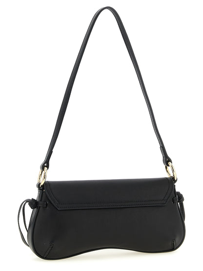 Shoulder Flap Bag by Twinset for women in calf leather black features an effortlessly chic silhouette with a secure flap & magnetic, ample , and versatile shoulder-strap & handle for effortlessly chic everyday luxury.
