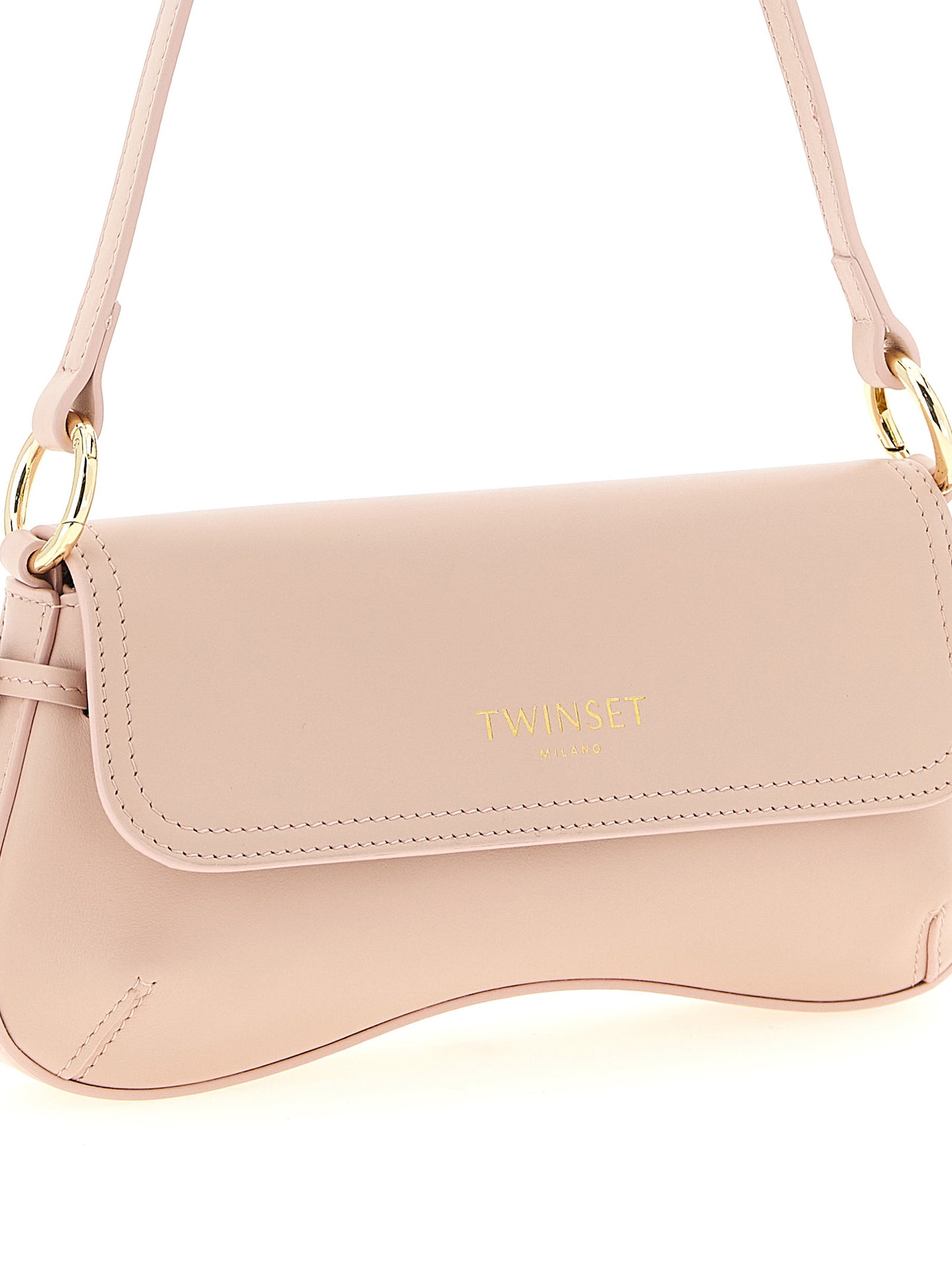 Shoulder Flap Bag by Twinset for women in calf leather multicolor & pink features a effortless chic silhouette with a secure flap & magnetic, ample , and versatile shoulder-strap & handle for a effortless chic finish.