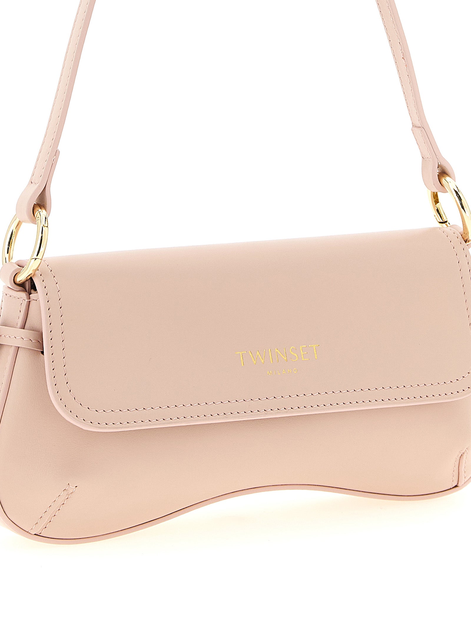 Shoulder Flap Bag by Twinset for women in calf leather multicolor & pink features a effortless chic silhouette with a secure flap & magnetic, ample , and versatile shoulder-strap & handle for a effortless chic finish.