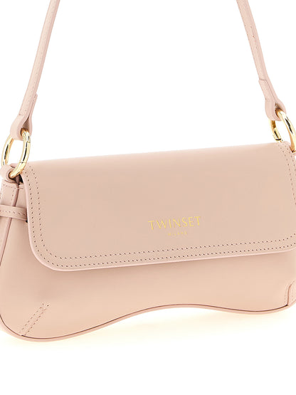 Shoulder Flap Bag by Twinset for women in calf leather multicolor & pink features a effortless chic silhouette with a secure flap & magnetic, ample , and versatile shoulder-strap & handle for a effortless chic finish.