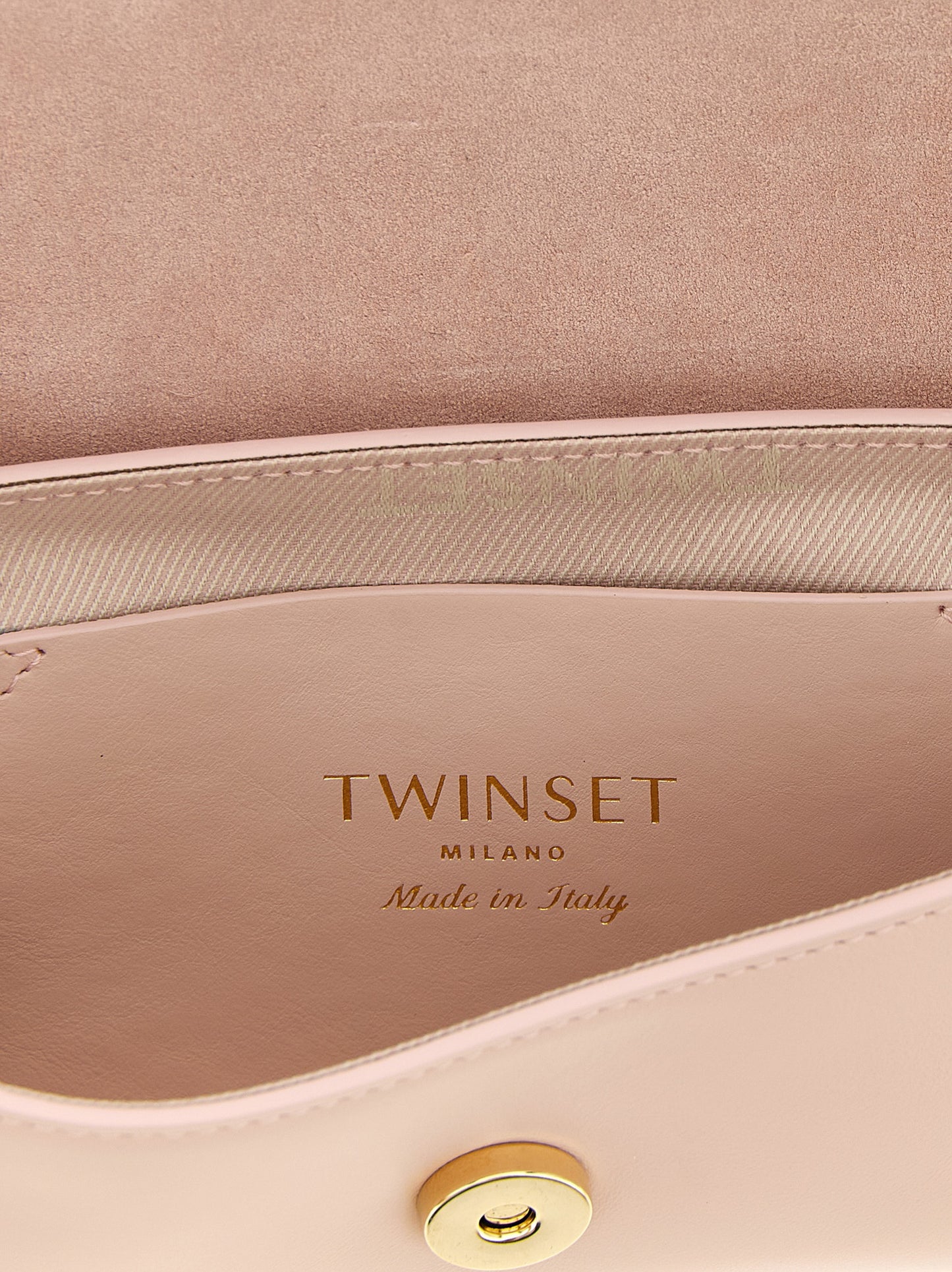 Shoulder Flap Bag by Twinset for women in calf leather multicolor & pink presents a versatile silhouette, showcasing a secure flap & magnetic and versatile with versatile shoulder-strap & handle for a sophisticated look.