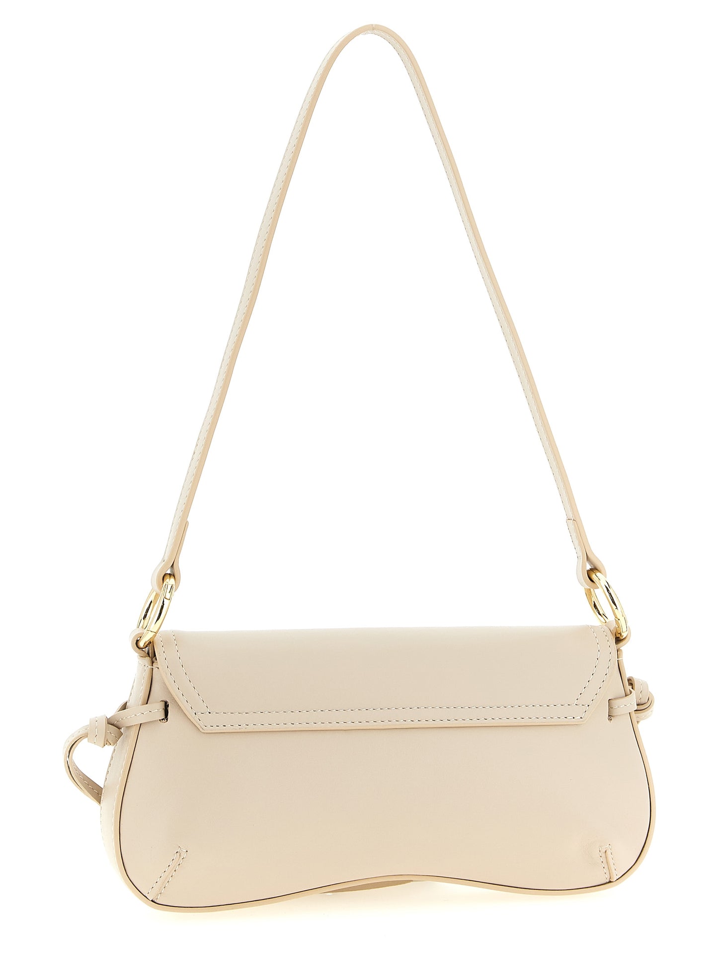 Shoulder Flap Bag by Twinset for women in calf leather white features a distinguished silhouette, showcasing a secure flap & magnetic and distinguished with versatile shoulder-strap & handle for a distinguished finish.