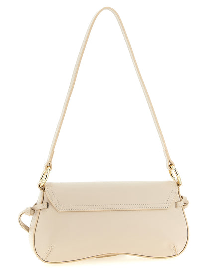 Shoulder Flap Bag by Twinset for women in calf leather white features a distinguished silhouette, showcasing a secure flap & magnetic and distinguished with versatile shoulder-strap & handle for a distinguished finish.
