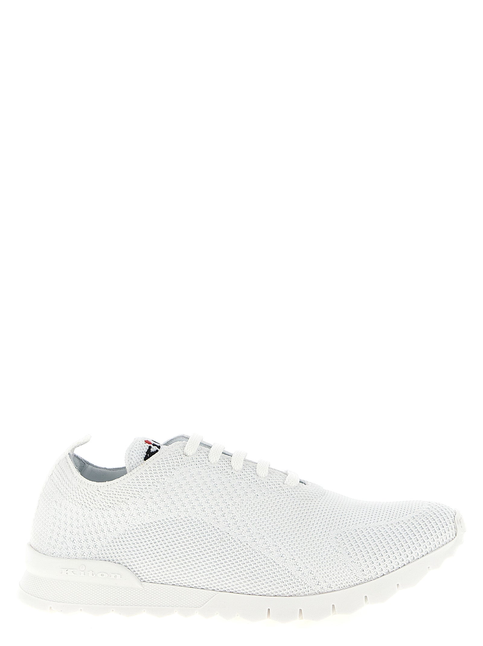 Athletic Sneakers by Kiton for men in stretch cotton white features an timeless silhouette from the Men's Athletic Stretch Cotton Sneakers collection, showcasing a timeless athletic style for a timeless look.