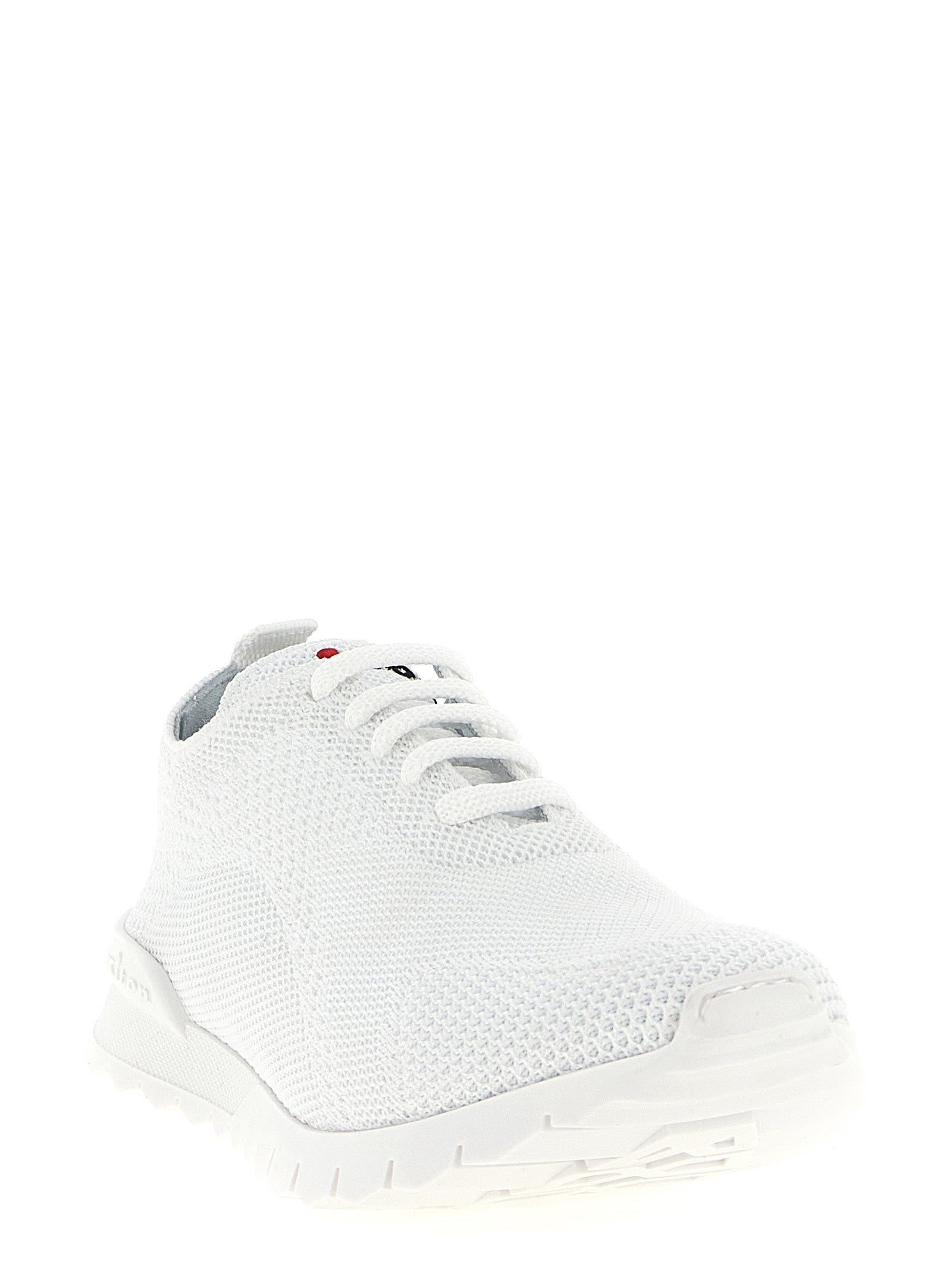Athletic Sneakers by Kiton for men in stretch cotton white showcases a architectural silhouette, artfully capturing the essence of the Men's Athletic Stretch Cotton Sneakers with its signature architectural athletic style construction.