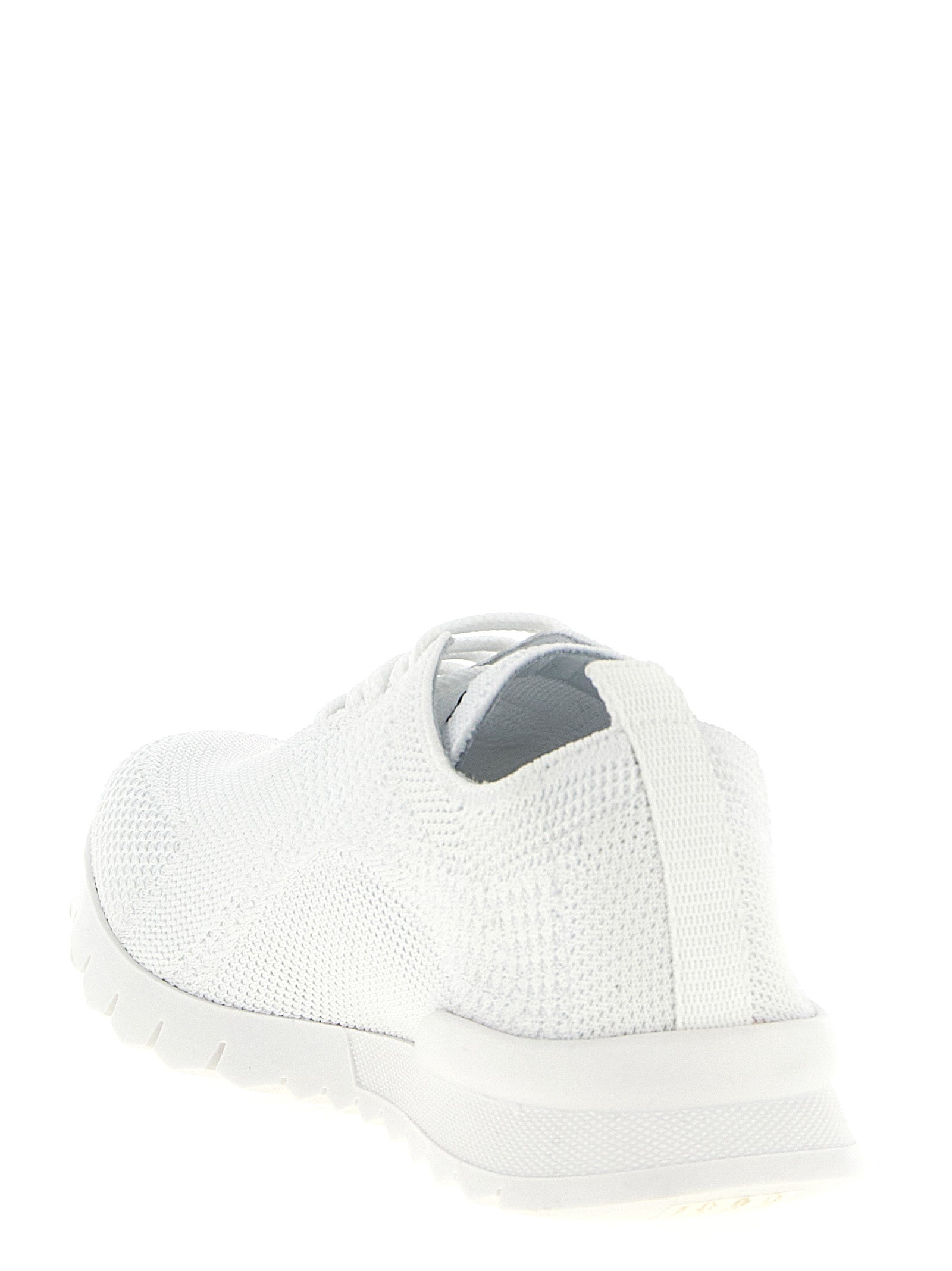 Athletic Sneakers by Kiton for men in stretch cotton white presents a sleek silhouette, perfectly capturing the athletic style essence of Men's Athletic Stretch Cotton Sneakers with its sleek design and premium finish.