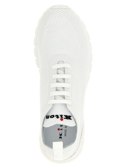 Athletic Sneakers Kiton men stretch cotton white featuring a avant-garde Men's Athletic Stretch Cotton Sneakers design with a avant-garde athletic style for a refined finish.