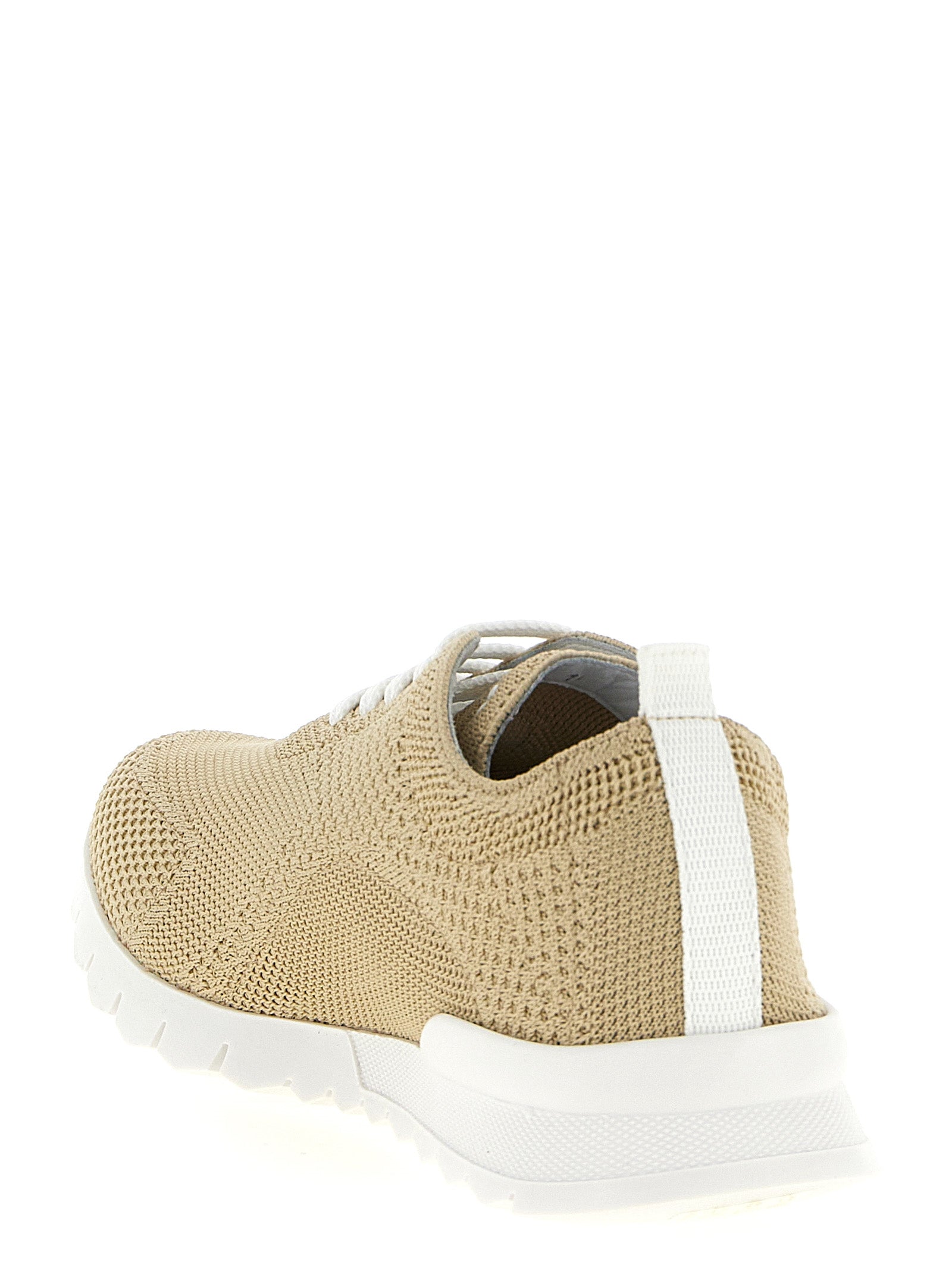 Athletic Sneakers by Kiton for men in stretch cotton beige features an effortless chic silhouette, showcasing the signature athletic style of the Men's Athletic Stretch Cotton Sneakers collection with a truly effortless chic finish.
