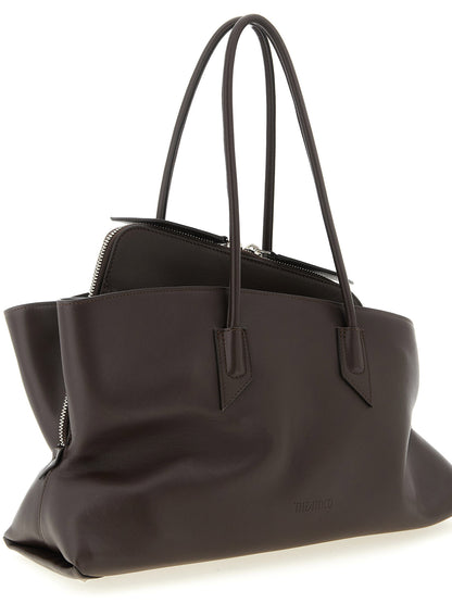The Attico La Passeggiata Calfskin Leather Medium Shoulder Bag - Brown