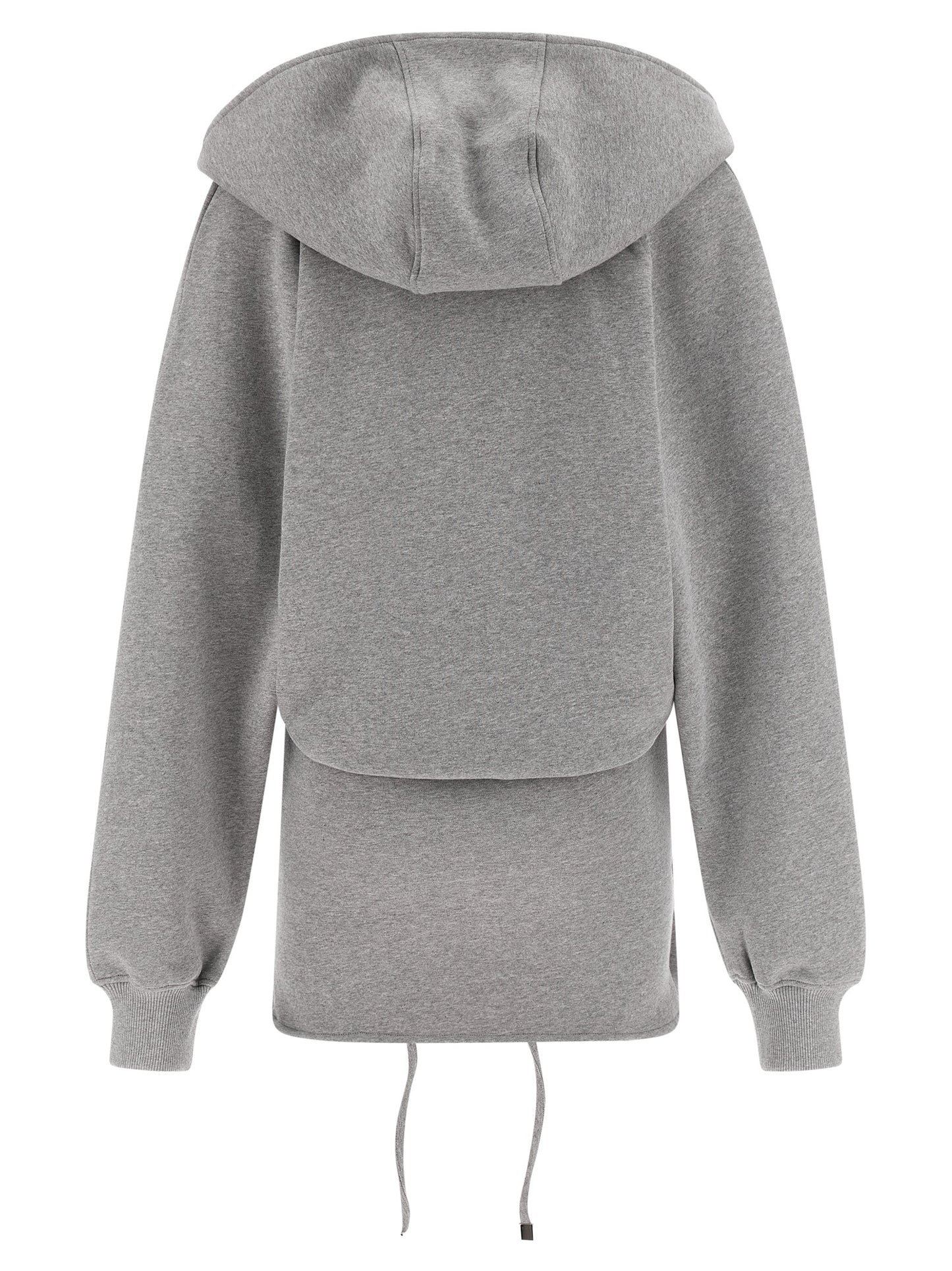 The Attico Women's V Neck &Hooded Cotton Dress - Gray