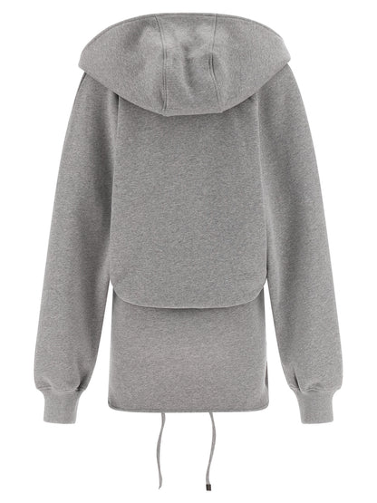 The Attico Women's V Neck &Hooded Cotton Dress - Gray