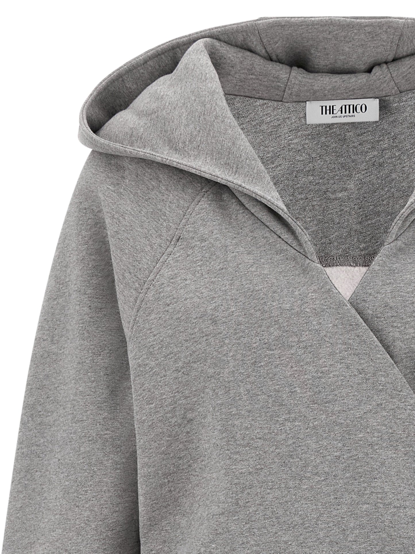 The Attico Women's V Neck &Hooded Cotton Dress - Gray