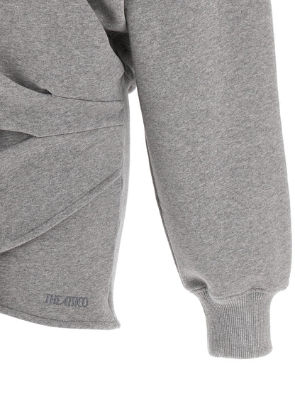 The Attico Women's V Neck &Hooded Cotton Dress - Gray