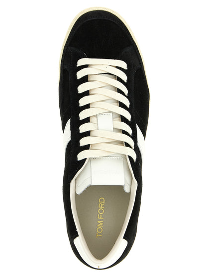 Sneakers by Tom Ford for men in suede leather & rubber bicolour, black & white features an fashionable silhouette, showcasing the premium Blake Men's Low Top Suede Leather & Rubber Sneakers in a fashionable low-top style that offers a fashionable finish for refined style.