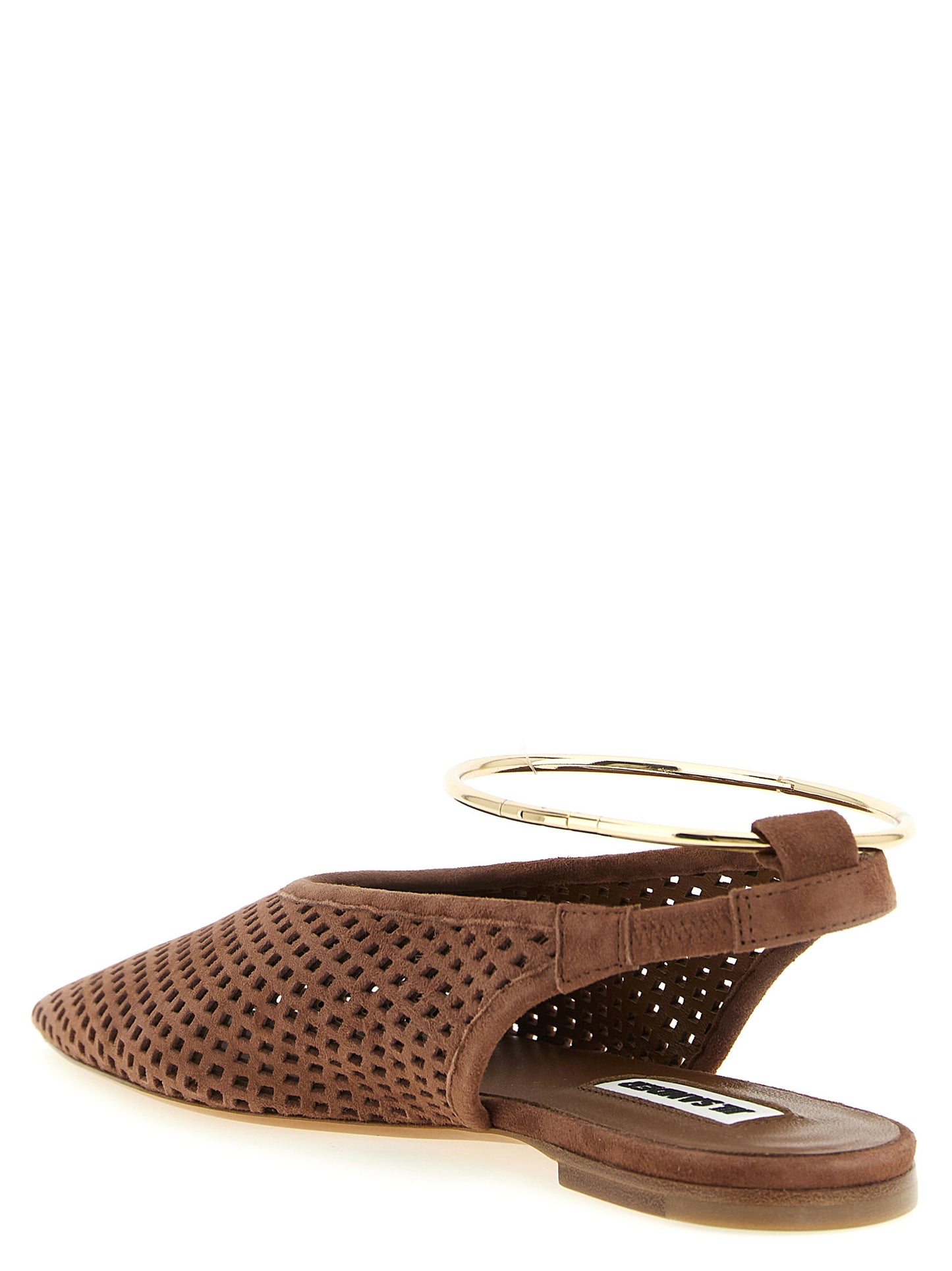 Ballet Flat Shoes by Jil Sander for women in capra suede leather brown features an captivating silhouette, showcasing the captivating style of the Women's Capra Suede Leather Ballet Flat Shoes with its distinct and refined pointed toe style.