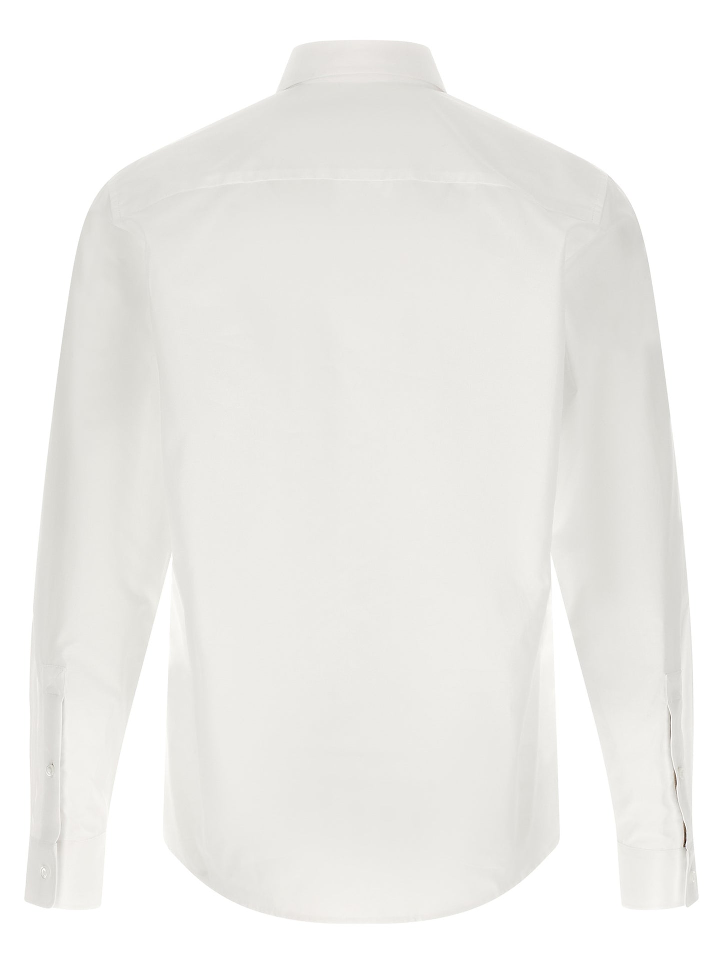 Shirt by Burberry for men in cotton white features an architectural silhouette with a refined and elegant for a architectural look.