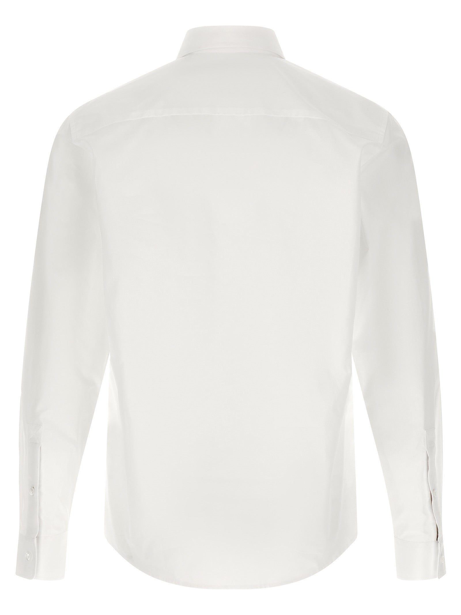 Shirt by Burberry for men in cotton white features an architectural silhouette with a refined and elegant for a architectural look.