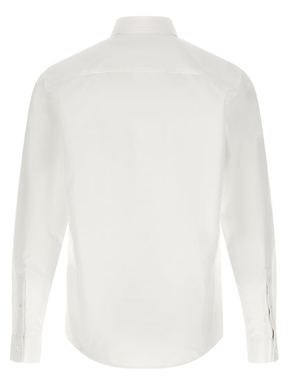 Shirt by Burberry for men in cotton white features an architectural silhouette with a refined and elegant for a architectural look.