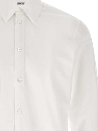 Shirt by Burberry for men in cotton white, featuring a nuanced and nuanced for a sophisticated finish.