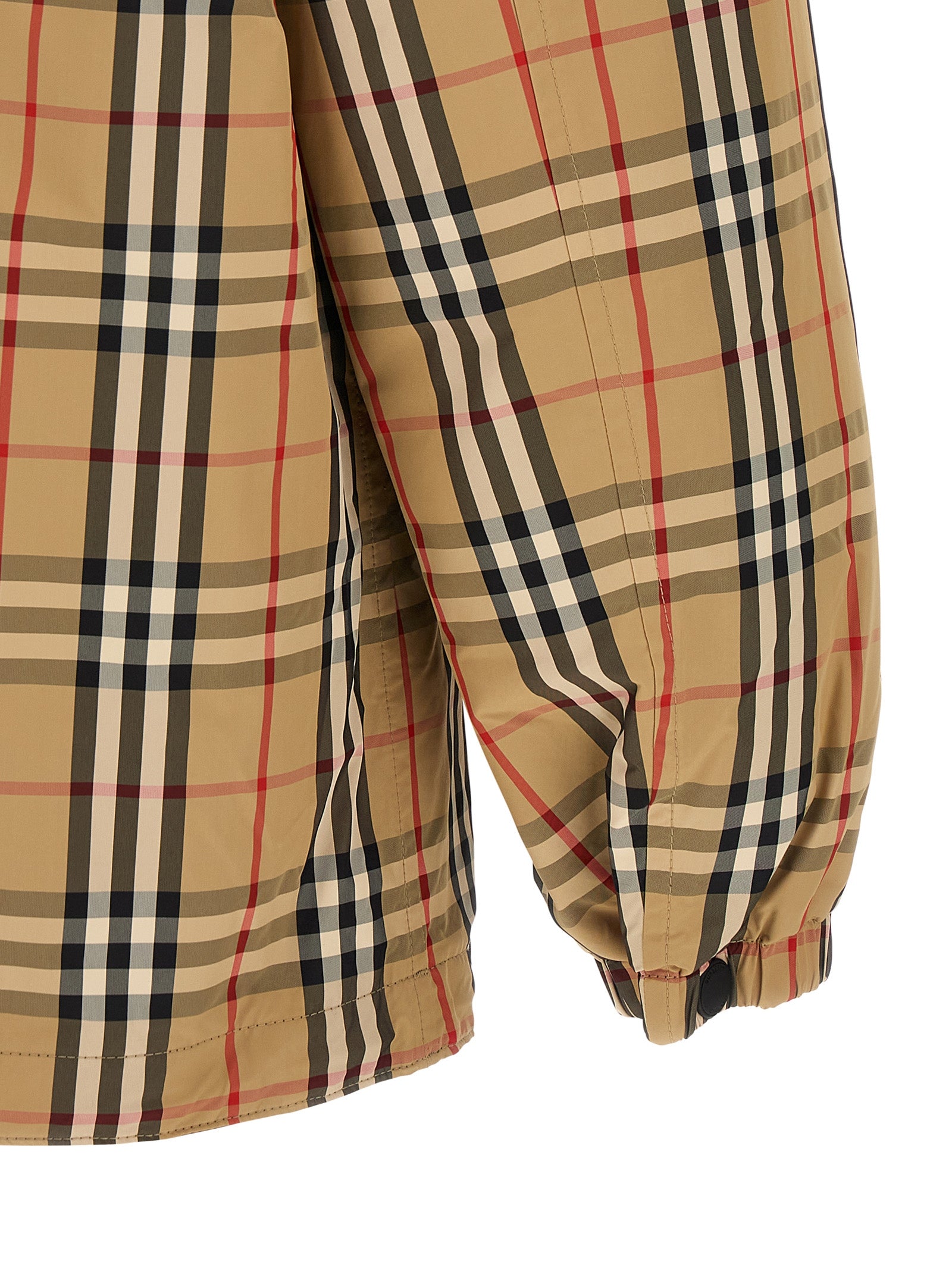 Hooded Windbreaker Jacket by Burberry for men in nylon & silicone multicolor showcases a modern silhouette, integrating pockets, hooded & windproof and a modern hooded neckline for a sophisticated finish.