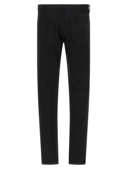 Jeans by Tom Ford for men in suede leather polyurethane & denim cotton black features a refined silhouette with a refined straight-leg, defined by a and a refined long for a refined finish.