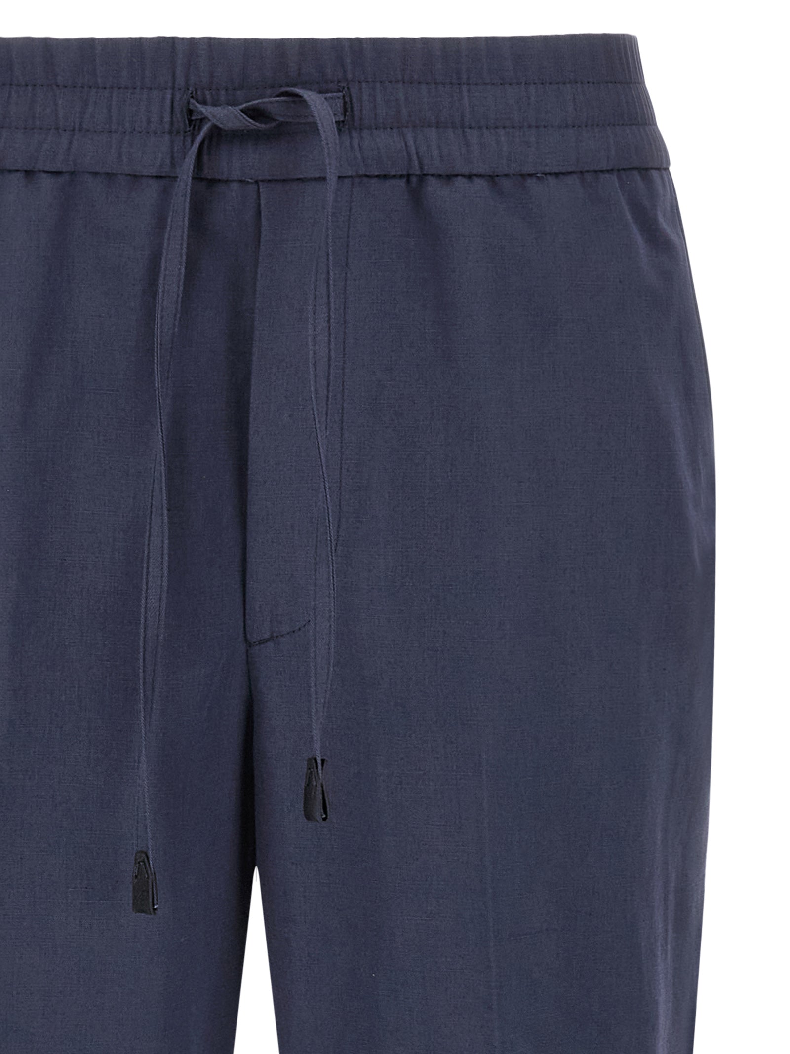 Casual Pants by Brioni for men in linen & cotton blue presents a refined pantology silhouette, artfully defined by a refined pantology straight-leg, long, and a sophisticated .