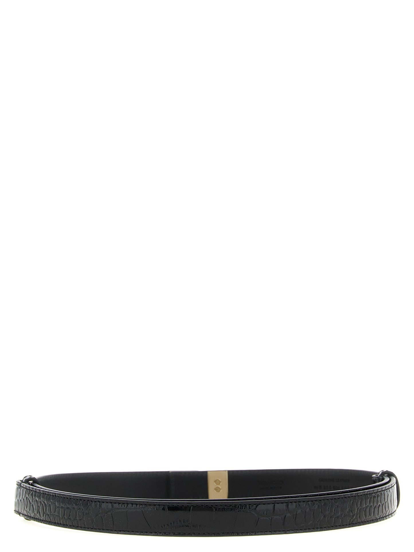Belt by Tom Ford for women in calfskin leather black & print features an artisanal silhouette, showcasing the artisanal craftsmanship of the Calfskin Leather Belt collection for a artisanal finish.