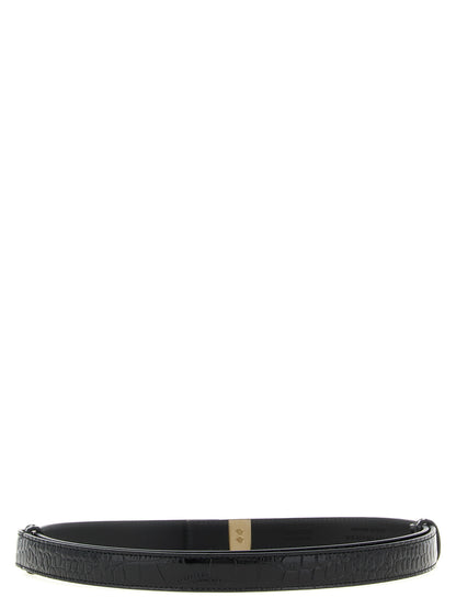 Belt by Tom Ford for women in calfskin leather black & print features an artisanal silhouette, showcasing the artisanal craftsmanship of the Calfskin Leather Belt collection for a artisanal finish.