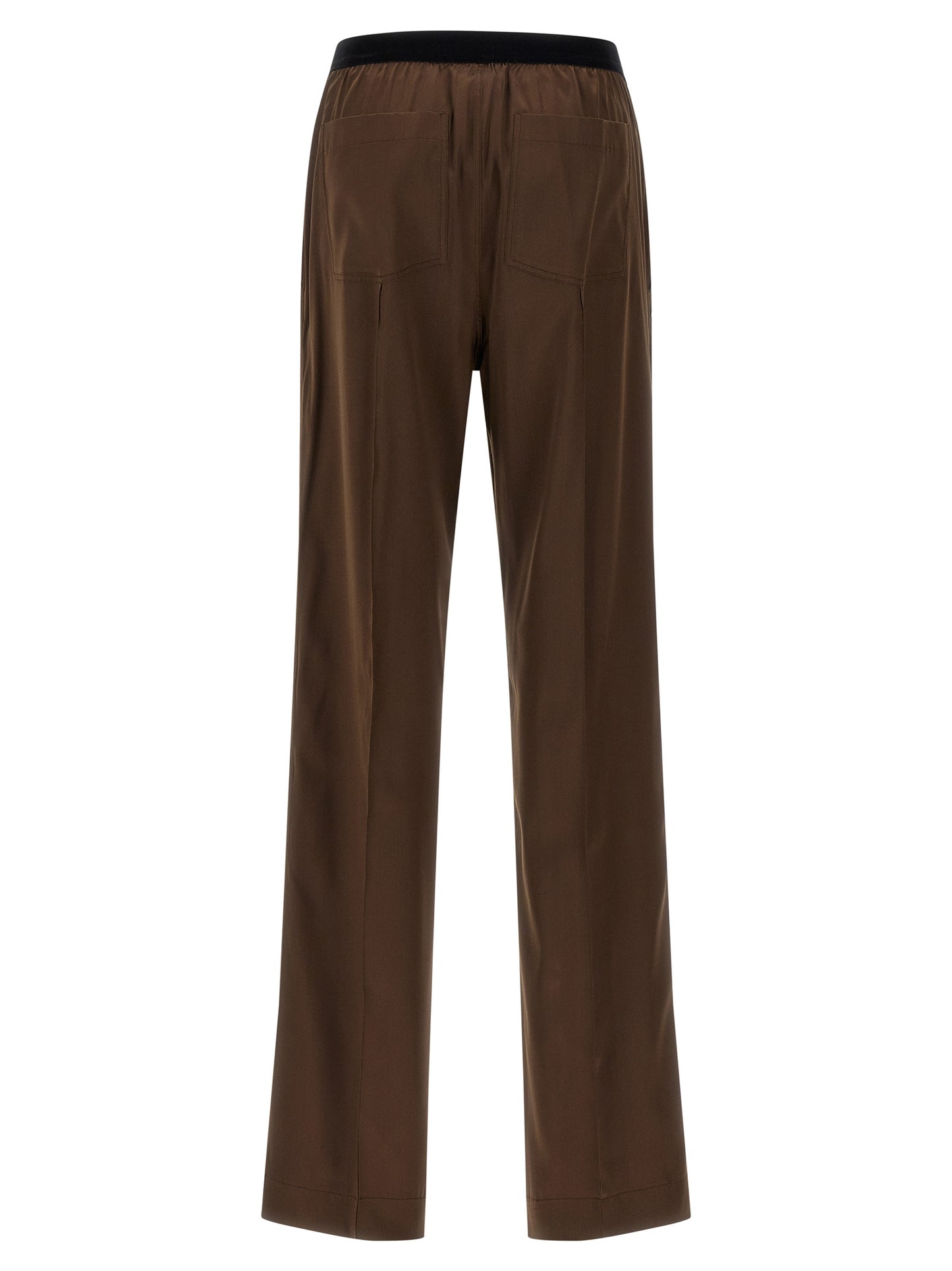 Casual Pants by Tom Ford for women in satin silk velvet brown features a refined silhouette with a refined straight-leg, defined by a and a refined long for a refined finish.