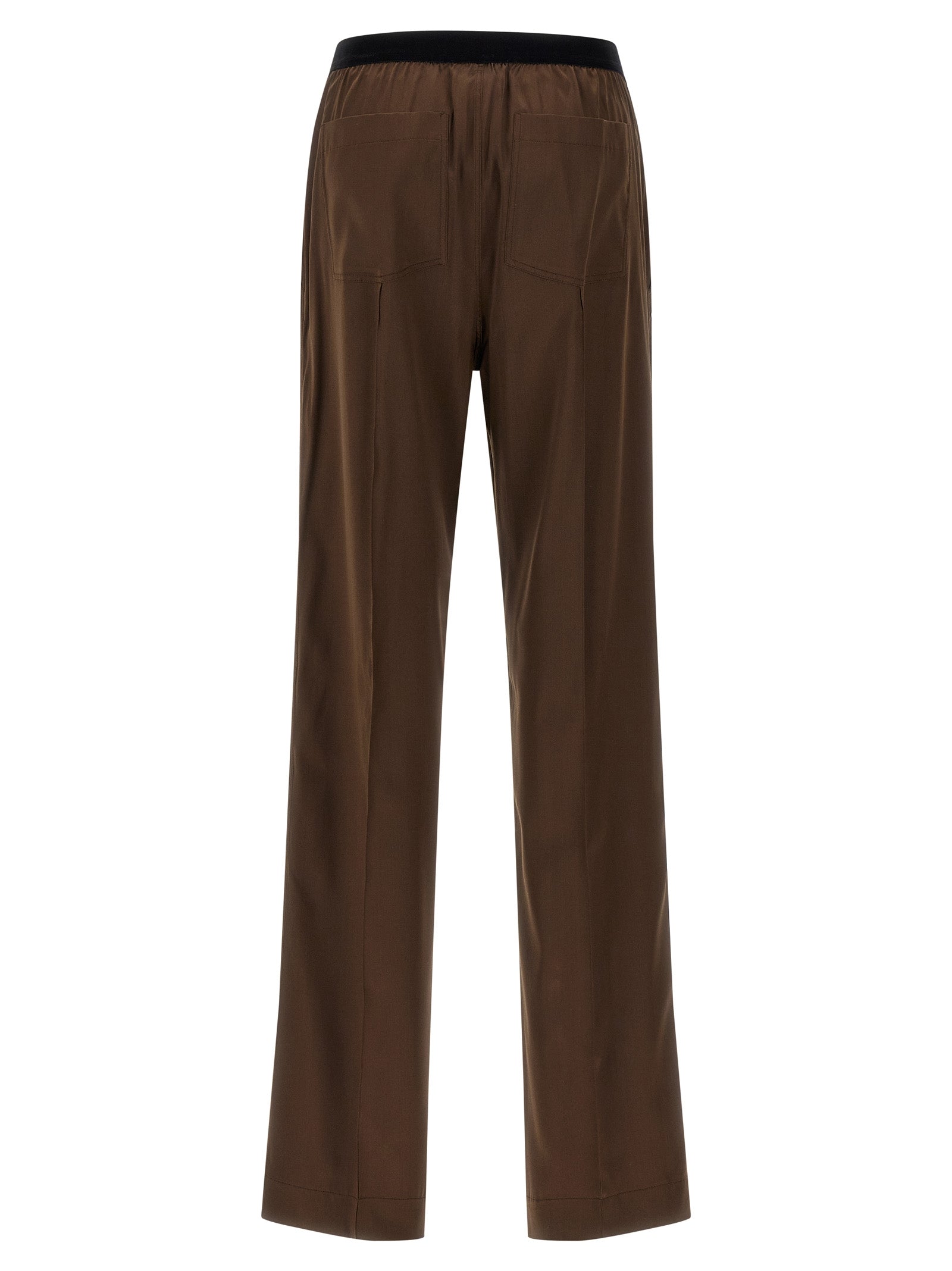 Casual Pants by Tom Ford for women in satin silk velvet brown features a refined silhouette with a refined straight-leg, defined by a and a refined long for a refined finish.