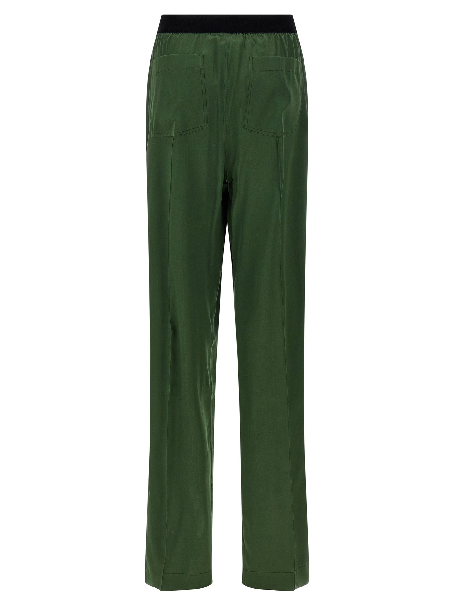 Casual Pants by Tom Ford for women in satin silk velvet bicolour & green features a polished silhouette with a polished straight-leg, reaching a polished long and finished with a polished .