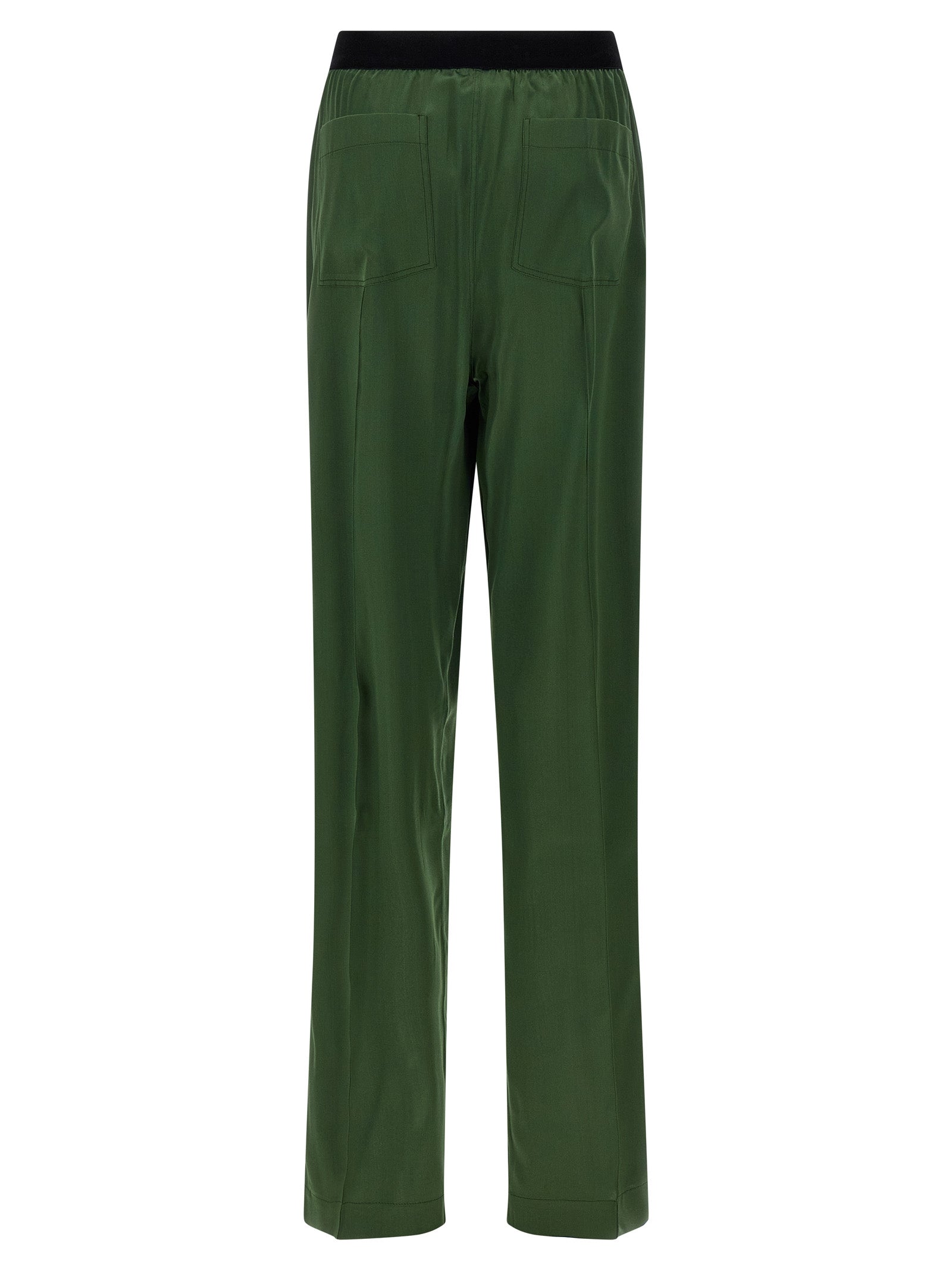 Casual Pants by Tom Ford for women in satin silk velvet bicolour & green features a polished silhouette with a polished straight-leg, reaching a polished long and finished with a polished .