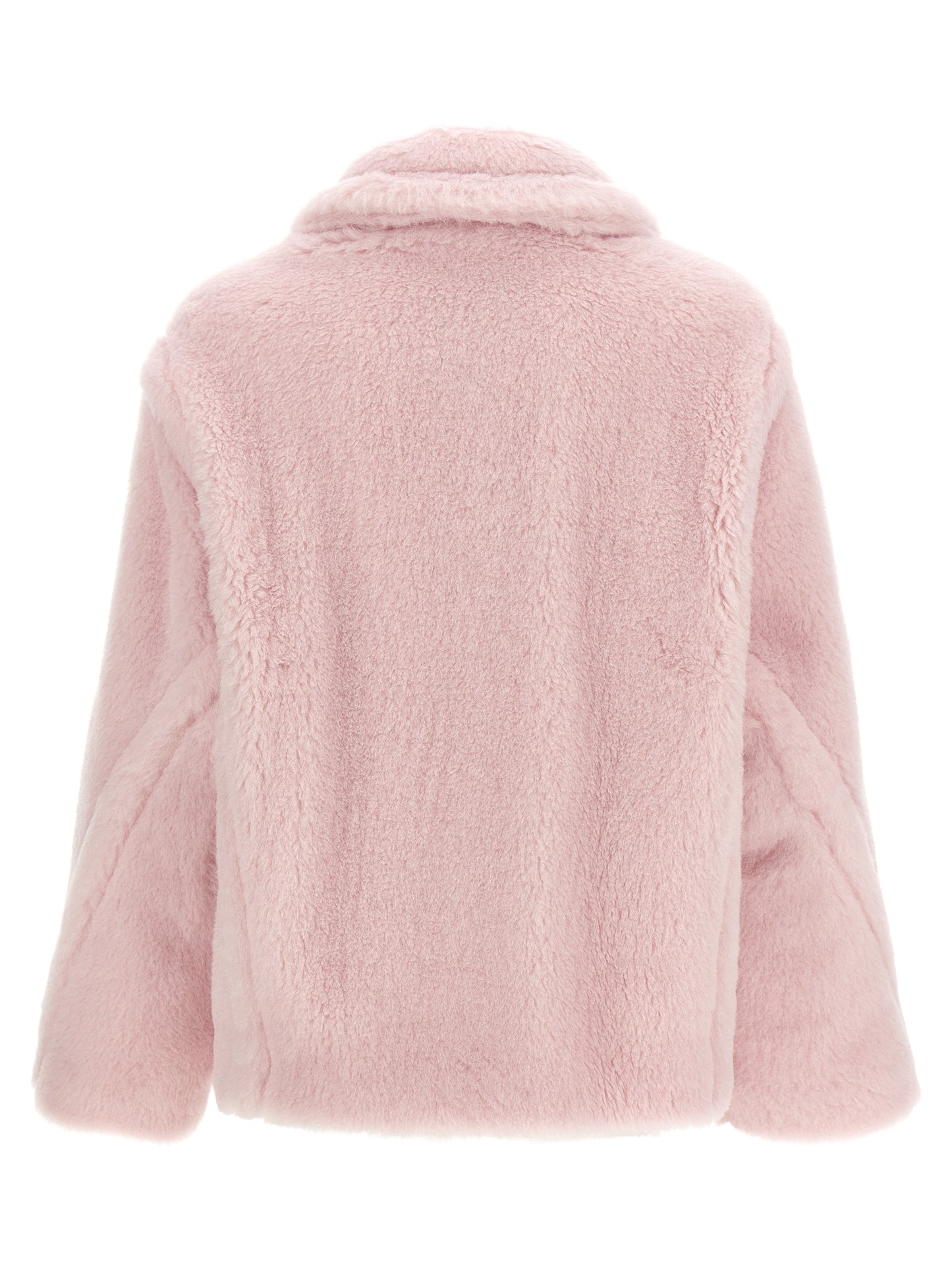 Max Mara Icon The Monogram Women's Silk Alpaca Wool & Leather Overcoat - Multicolor Pink Jacquard Monogram