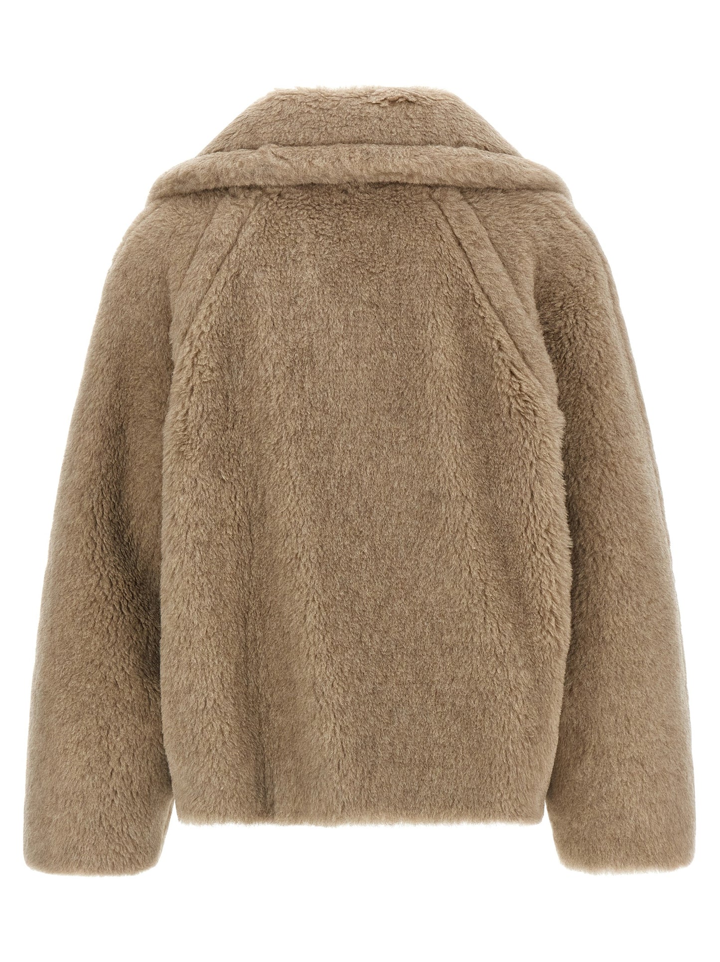 Max Mara Women's Double Breasted Alpaca Wool Cashmere & Leather Trench Coat - Beige Jacquard Monogram