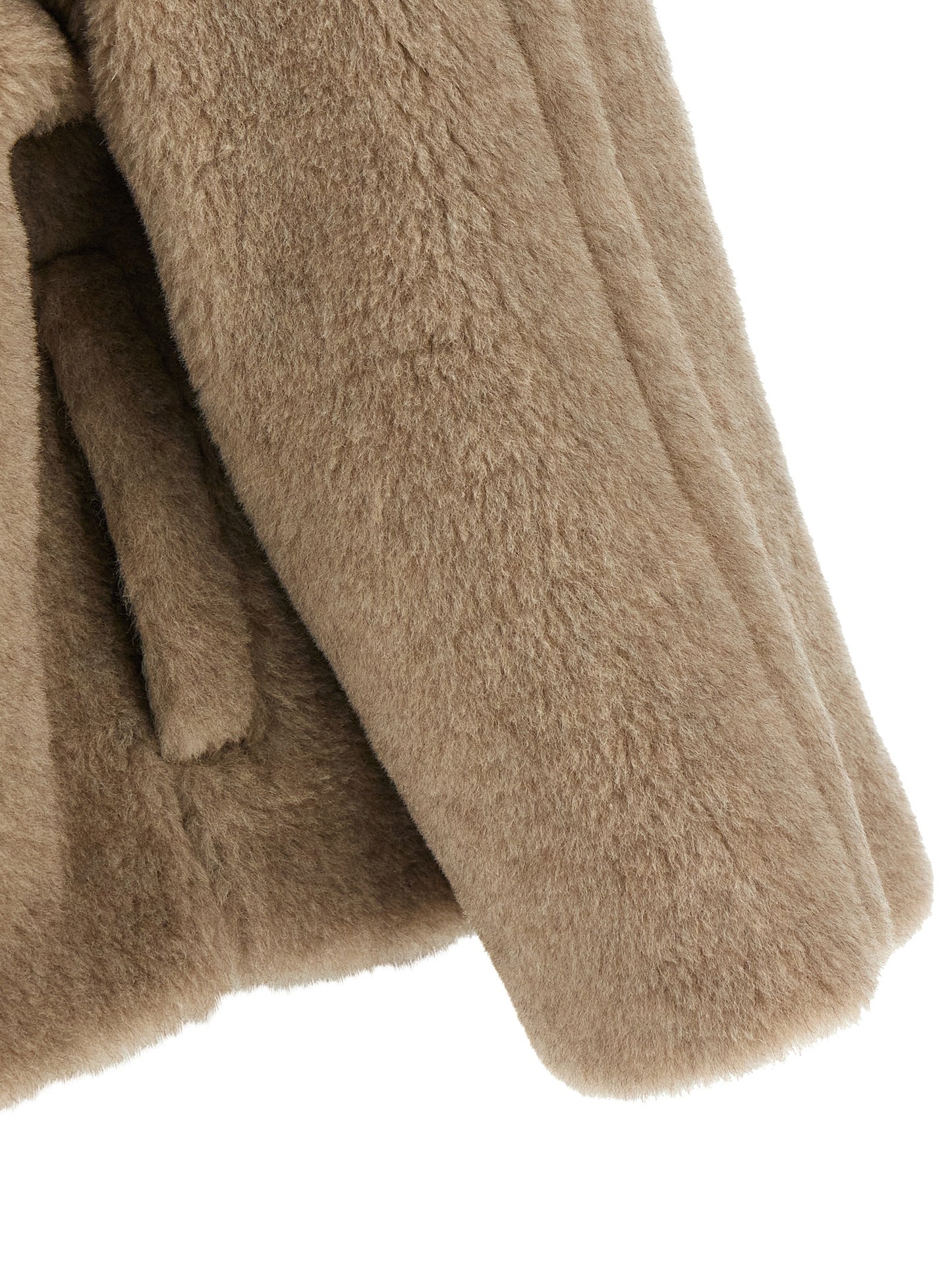 Max Mara Women's Double Breasted Alpaca Wool Cashmere & Leather Trench Coat - Beige Jacquard Monogram