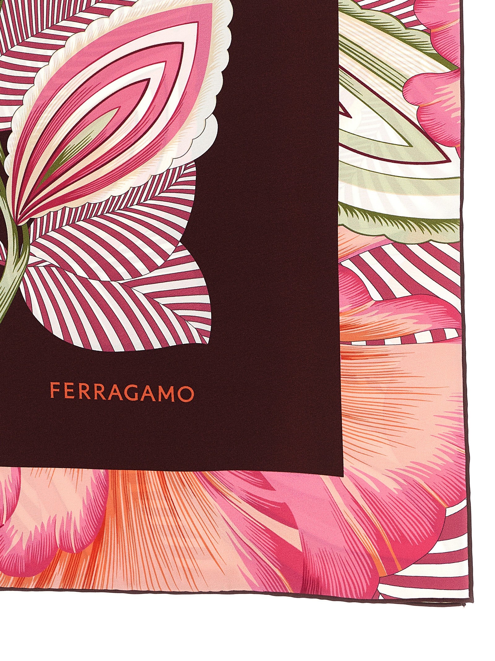Scarf by Ferragamo for women in silk twill multicolor & print features a snug silhouette, perfectly showcasing the elegant drape and premium finish of the Icon Silk Twill Scarf.