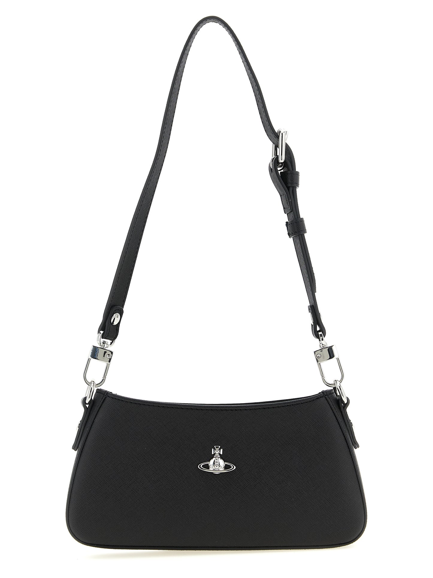 Shoulder Bag by Vivienne Westwood for women in polyethylene polyurethane & cotton black features a effortless sophistication silhouette, secured by a zipper with ample and versatile shoulder-strap, adjustable-strap & handle for a effortless sophistication finish.
