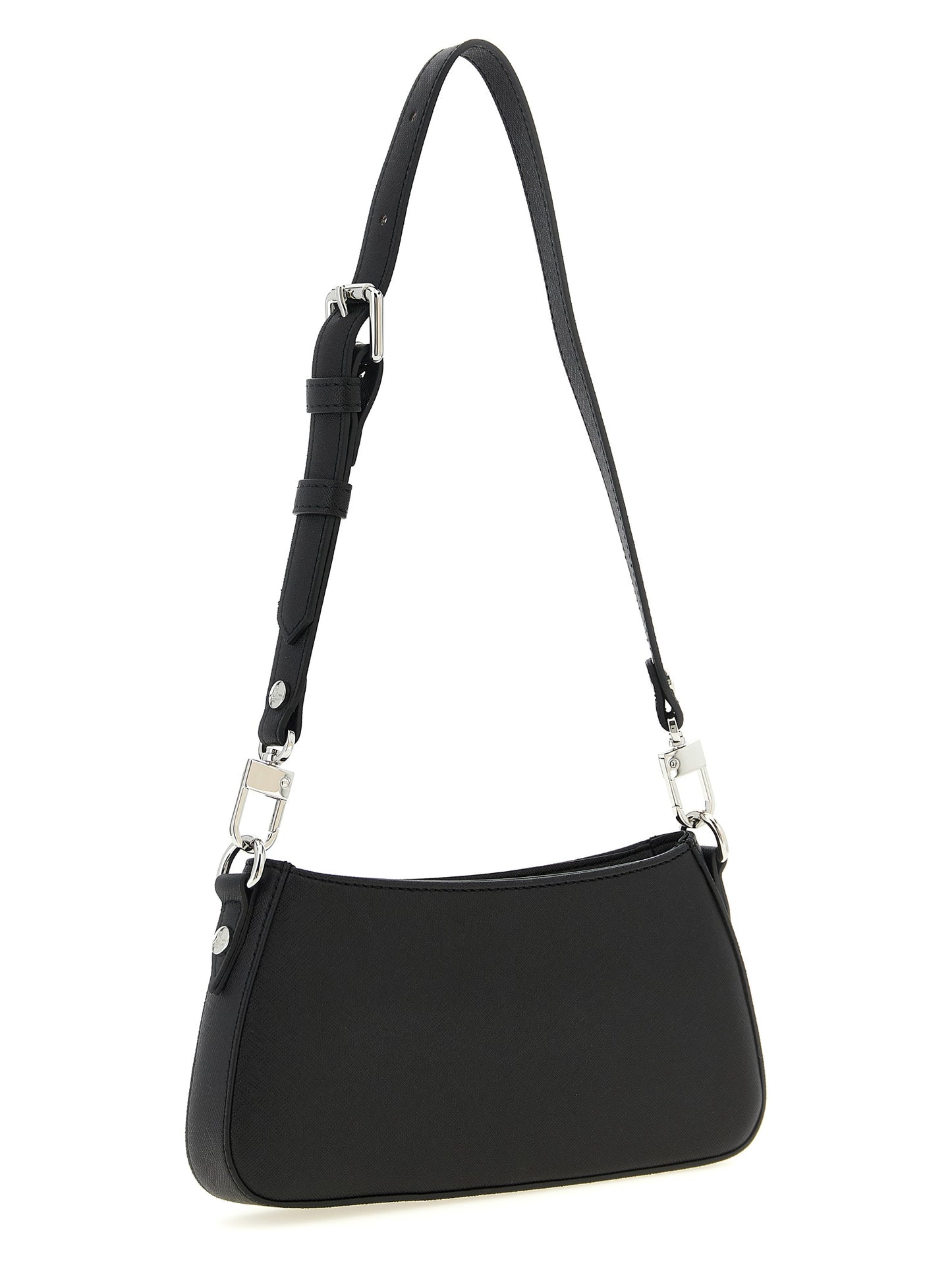 Shoulder Bag by Vivienne Westwood for women in polyethylene polyurethane & cotton black features a effortless chic silhouette with a secure zipper, ample , and versatile shoulder-strap, adjustable-strap & handle for a effortless chic finish.