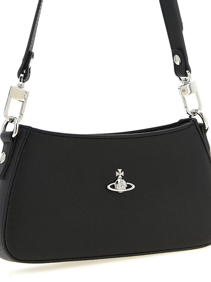 Shoulder Bag by Vivienne Westwood for women in polyethylene polyurethane & cotton black features a distinguished silhouette, showcasing a secure zipper and distinguished with versatile shoulder-strap, adjustable-strap & handle for a distinguished finish.